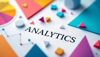 Visual Representation of Data Analytics with Colorful Geometric Shapes photo