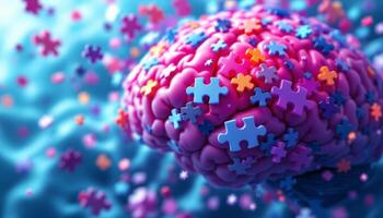 Brain Teaser, A Colorful Puzzle of Cognitive Function and Mental Exploration photo