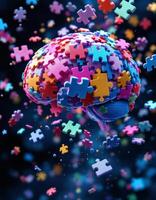A Colorful Puzzle of the Mind, Exploring the Complexity of Human Cognition and Thought photo