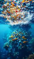 Ocean of Waste, A Vivid Depiction of Plastic Pollution,s Impact on Marine Life photo
