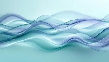 Ethereal Teal and Blue Waves of Motion Abstract Background with Light and Fluidity photo