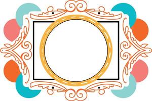 Ornate Circular Frame Decorative Colorful Design Element vector