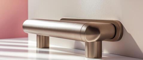 Decorative Mocha Mousse desk drawer handle showcasing ergonomic design and brushed finish photo