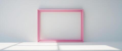 Pink frame square white cards abstract background with blank space. photo