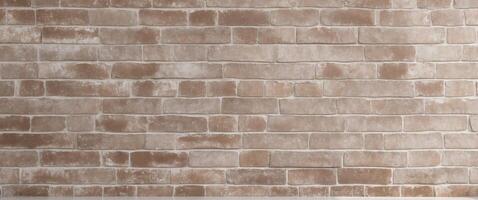 Weathered brown brick wall texture for backgrounds and design with ample space for text or graphic overlays. photo