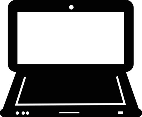 Laptop computer icon with white background