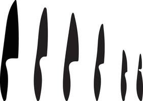 knifes silhouette icon set with white background vector
