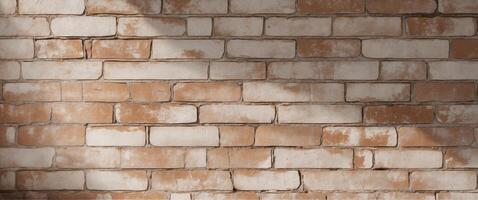 Weathered brown brick wall texture for backgrounds and design with ample space for text or graphic overlays photo