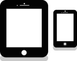 Tablet PC and smartphone. Icon on white background vector