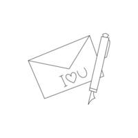 10. Love letter single-line art brings to life the timeless tradition of expressing emotions through letters, captured in an elegant and minimalist design. vector