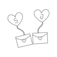 The simplicity of love letter single-line art beautifully represents the depth of affection and the timeless act of writing love letters. vector