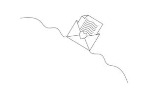 The unbroken line in love letter single-line art represents the strength and endurance of love, continuously flowing without interruption. vector