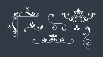 Set floral elements for design invitations vector