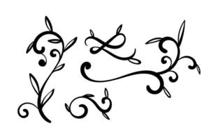 Wedding ornaments collection to decorate on white background vector