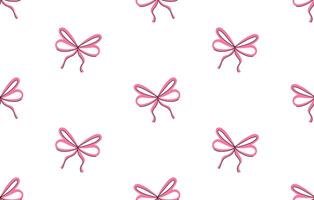 Seamles pattern with pink bows. Cute bows on a white background. Coquette girly ribbons vector