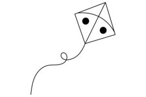 Kite continuous one line drawing and white background vector