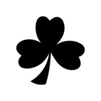 Black and white shamrock icon. Clover icon on white background. Symbol of luck, fortune. St. Patrick's Day. vector
