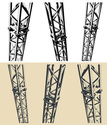 Modular metal truss close-up illustrations