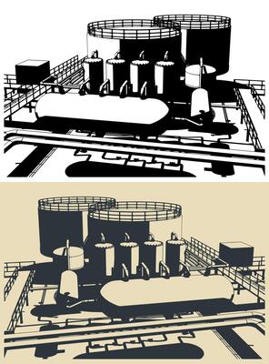 Refinery close-up illustrations