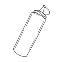 BBq tomato sauces hand drawn outline doodle icon. Bottle squeezing bbq tomato sauce sketch illustration for print, web, mobile and infographics isolated on white background. vector