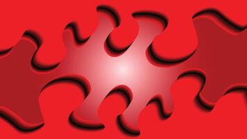 An abstract red artwork featuring a puzzle piece design with a vibrant gradient at the center. vector