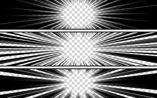 Frame comic book page template divided by lines with halftone radial rays. vector