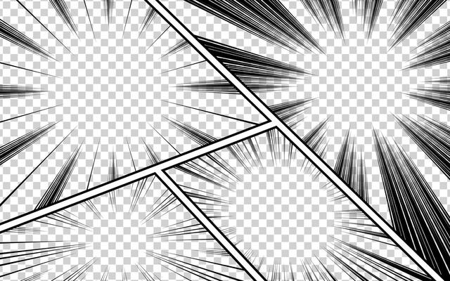 Comic book black radial lines background Manga or anime speed texture Super hero action frame Zoom effect Pop art