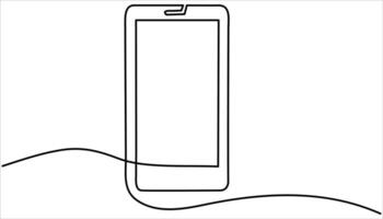 Hand set phone icon. Phone continuous one line drawing illustration vector