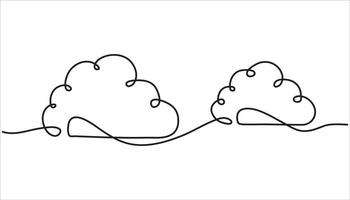 Cloud continuous one line drawing vector