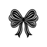 Ribbon bow silhouette icon isolated on white background vector