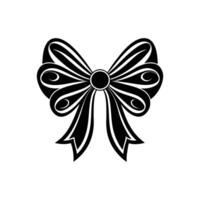 Ribbon bow silhouette icon. Gift, present design elements vector