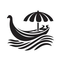 Sampan Silhouette Vectors Art for Digital and Print Media