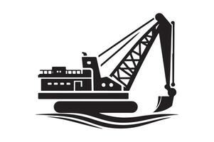 Dredger Silhouette Vectors Graphics for Branding Projects