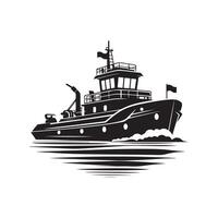 Towboat Silhouette Vectors for Maritime Branding Projects