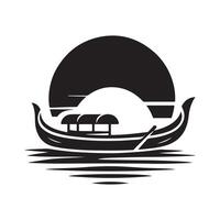 Sampan Silhouette Vectors for Unique Nautical Illustrations