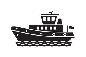 Towboat Silhouette Vectors Illustrations for Advertisements
