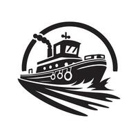 Towboat Silhouette Vectors Graphics for Coastal Logos