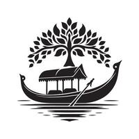 Beautiful Sampan Silhouette Vectors for Illustrative Use