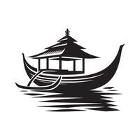 Sampan Silhouette Vectors for Water and Sea Exploration Themes