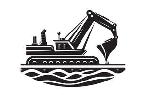 Dredger Silhouette Vectors for High Quality Design Projects