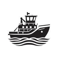 Towboat Silhouette Vectors Art for Custom Graphic Projects