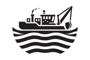 Dredger Silhouette Vectors Illustrations for Print and Web