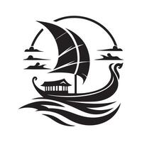 Sampan Silhouette Vectors for Travel and Adventure Themes