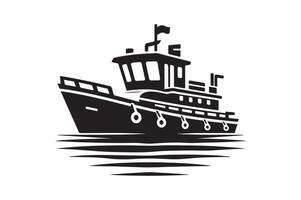 Towboat Silhouette Vectors for Travel and Adventure Graphics