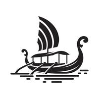 Unique Sampan Silhouette Vectors for Creative Projects