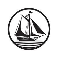 Ketch Silhouette Vectors Graphics for Ocean-Themed Prints
