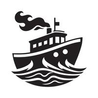 Fireboat Silhouette Vectors for Custom Logos and Icons