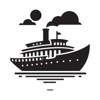 Elegant Fireboat Silhouette Vectors Graphics for Branding