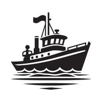 Best Fireboat Silhouette Vectors Illustrations for Your Projects
