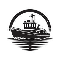 Towboat Silhouette Vectors Illustrations for Design Projects